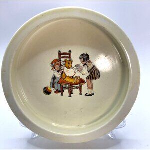 Antique Baby Dish China Avco Children High Chair Vtg